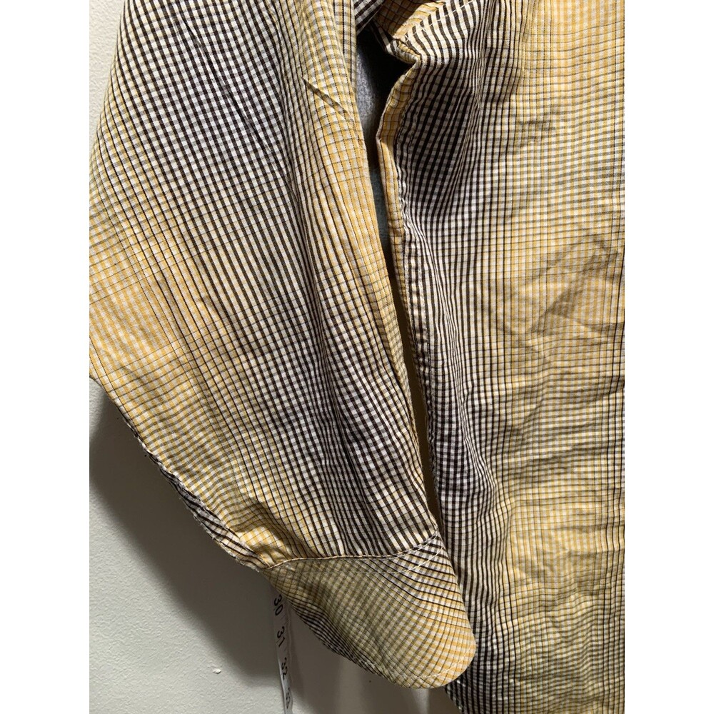 3XL Rocawear Classic Yellow/White/Brown Fade Checks Button Down Long Sleeve - Picture 16 of 16